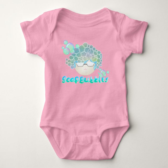 Soap Bubbles Girl pink Baby Strampler (Vorderseite)