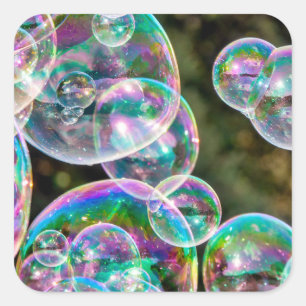 Soap bubbles quadratischer aufkleber
