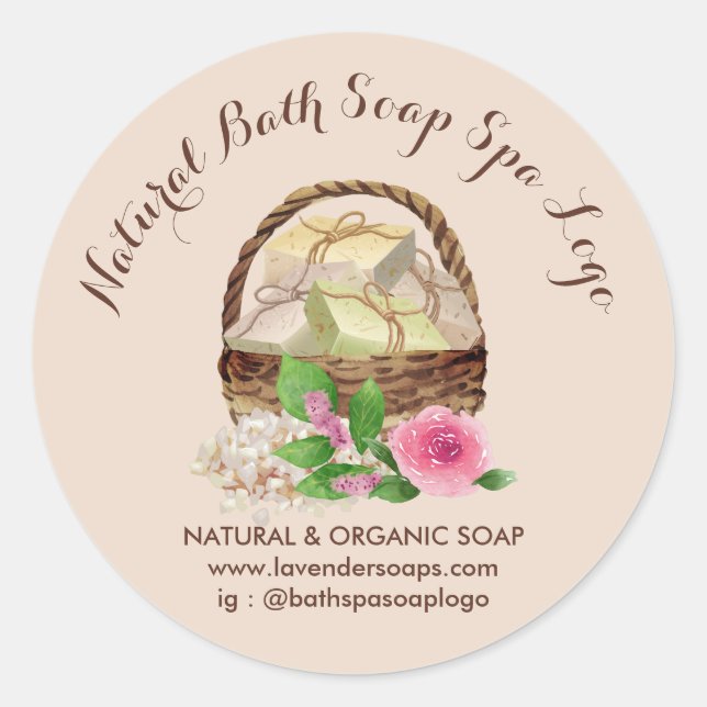 Soap Maker Bath Lavender Wellness-Center Runder Aufkleber (Vorderseite)
