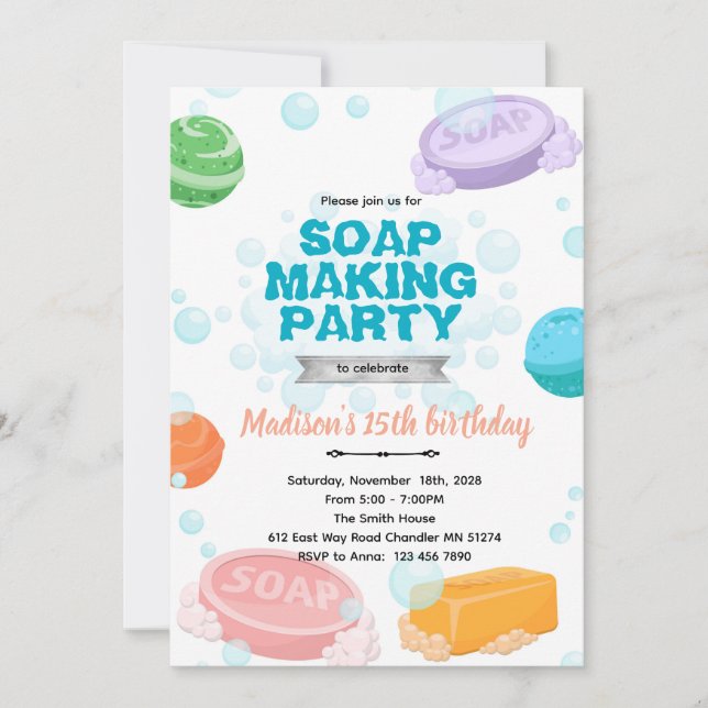 Soap Making Party Invitation (Devant)