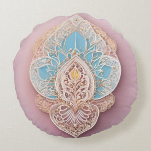 Soapy Blush Lace AI art Rundes Kissen
