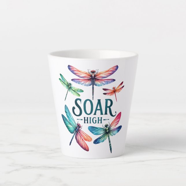 Soar High - Artistic Dragonfly Milchtasse (Vorderseite)