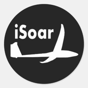 Soar White auf Black Runder Aufkleber