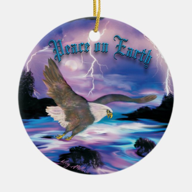 Soaring Bald Eagle Keramik Ornament (Vorne)