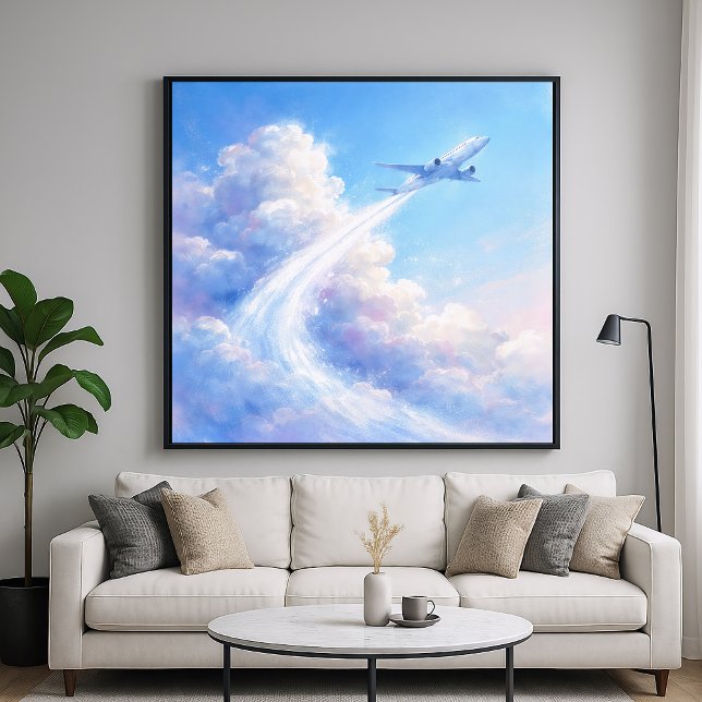 Soaring Plane - Pastel Painting Style Art Poster (Von Creator hochgeladen)
