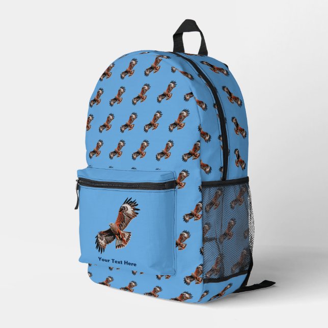 Soaring Red Kite Bedruckter Rucksack (Rückseitige Ecke Rechts)