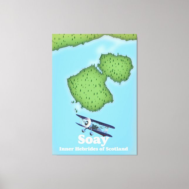 Soay Inner Hebrides of Scotland Map Leinwanddruck (Vorderseite)