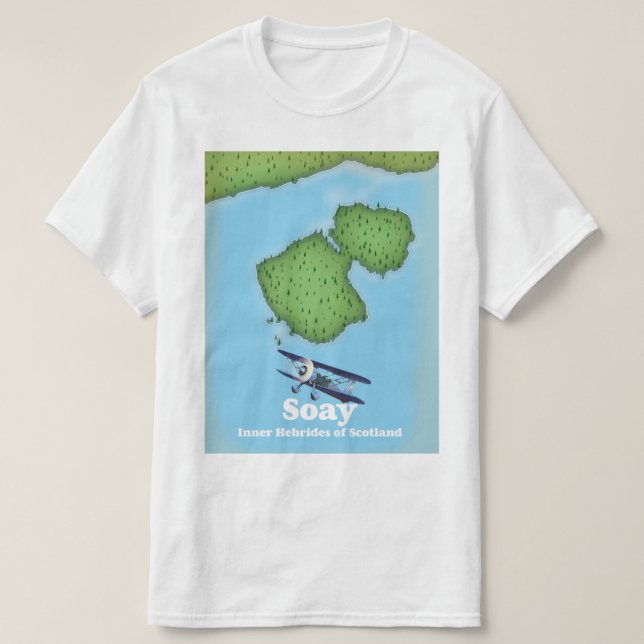 Soay Inner Hebrides of Scotland Map T-Shirt (Design vorne)