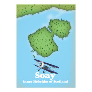 Soay Innere Hebriden von Schottland Karte Fotodruck