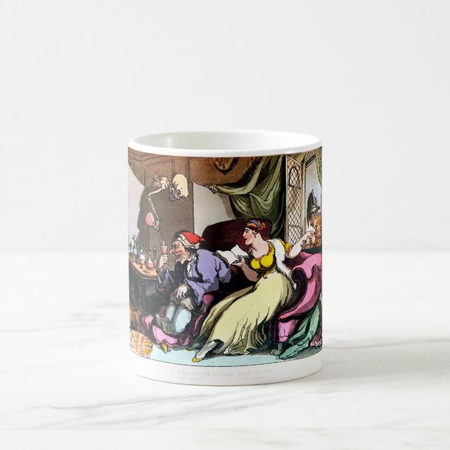 Sobald der alte Dummkopf trank seine Wein-Tasse Kaffeetasse (Mittel)