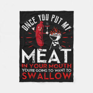 Sobald du mein Fleisch in deine Mund-Funny-Grillen Fleecedecke