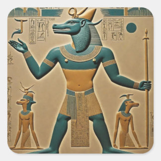 Sobek, alter ägyptischer Kriegsgott Quadratischer Aufkleber