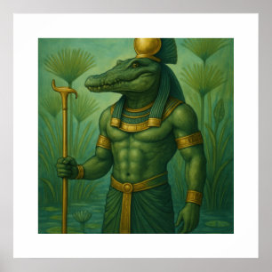 Sobek Crocodile God Poster   Antike Mythos Kunst