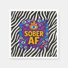 Sober AF - Zebramuster - Serviette