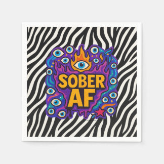 Sober AF - Zebramuster - Serviette