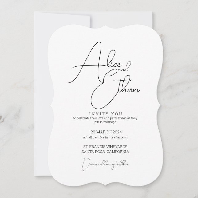 Sober and Elegant Wedding invitation Einladung (Vorderseite)
