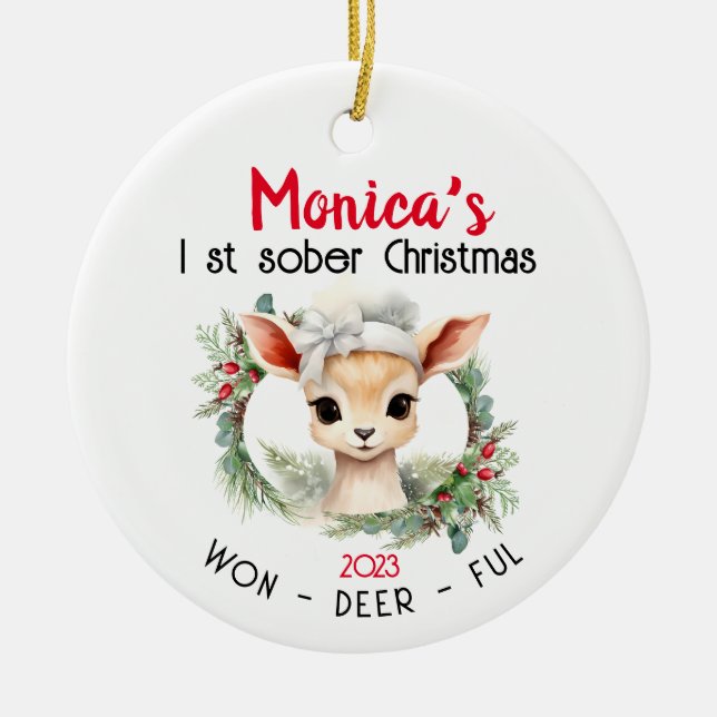 Sober Christmas Keramik Ornament (Vorne)