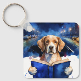 Sober Doggie mit Big Book OM Gebet CUSTOM Schlüsselanhänger