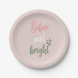 Sober Holiday Party Pink Weihnachten Napkins Pappteller