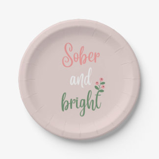 Sober Holiday Party Pink Weihnachten Napkins Pappteller