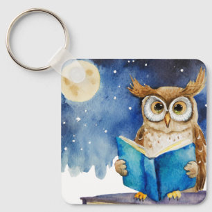 Sober Owl mit Big Book AA-Gebet ANPASSBAR Schlüsselanhänger