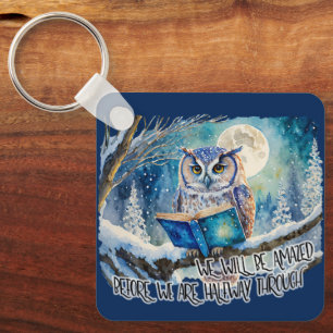 Sober Owl mit Big Book OM Versprechen & Gebet Schlüsselanhänger