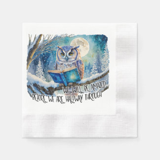 Sober Owl Reading Big Book Recovery Promises Serviette