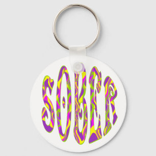 SOBER Retro 60er Jahre Art Psychedelisch Schlüsselanhänger
