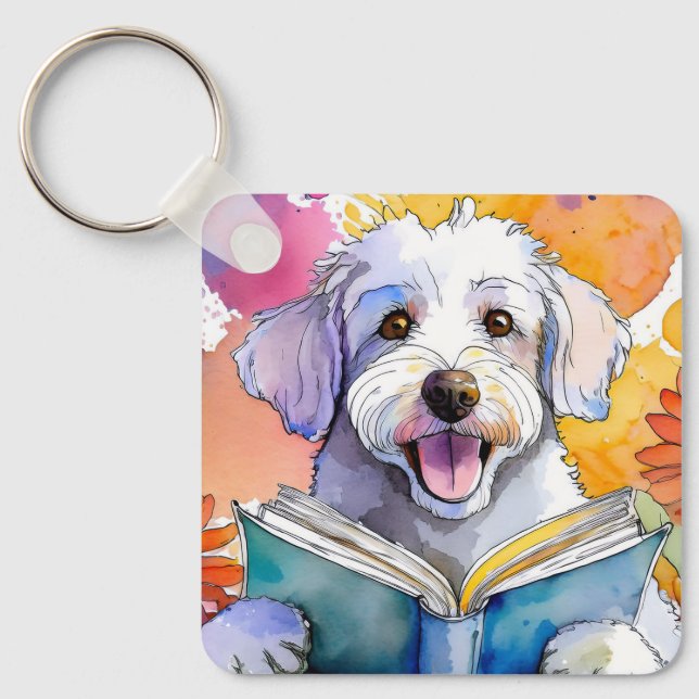 Sober Schnoodle w/ Big Book OM Gebet CUSTOM Schlüsselanhänger (Vorderseite)