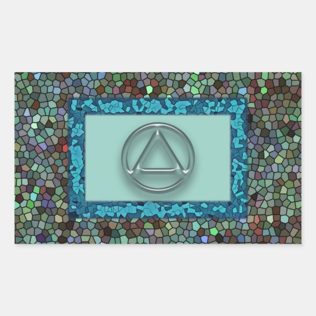 Sober Sobriety Erholung Circle Triangle Aufkleber (Vorderseite)