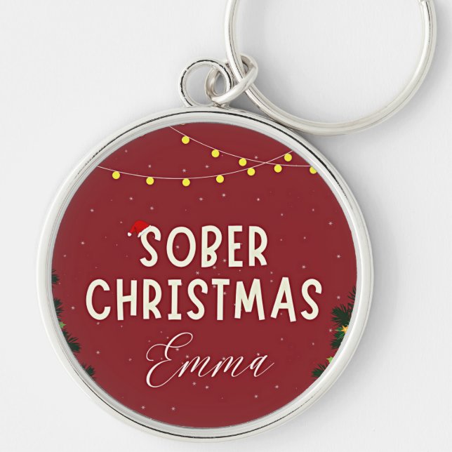 Sober Weihnachten Schlüsselanhänger (Vorne)