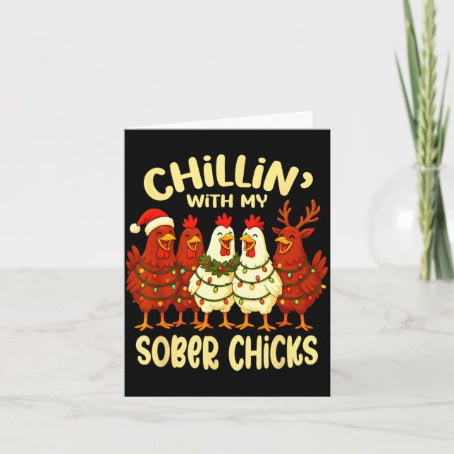 Sobriety Anniversary Recovery Funny Sober Chicks  Karte (Vorderseite)