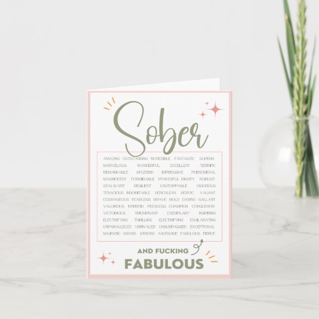 Sobriety Birthday Card  Karte (Vorderseite)