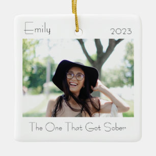 Sobriety Elegant Modernes Minimales Foto Geschenk Keramikornament