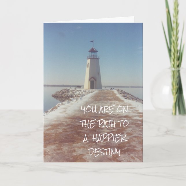 Sobriety Geburtstag Erholung Leuchtturm Fotografie Karte (Vorderseite)