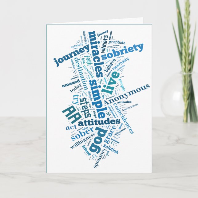 Sobriety Geburtstag/Jubiläumskarte Karte (Vorderseite)