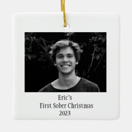 Sobriety Geschenk Keepake Minimales Foto Keramikornament