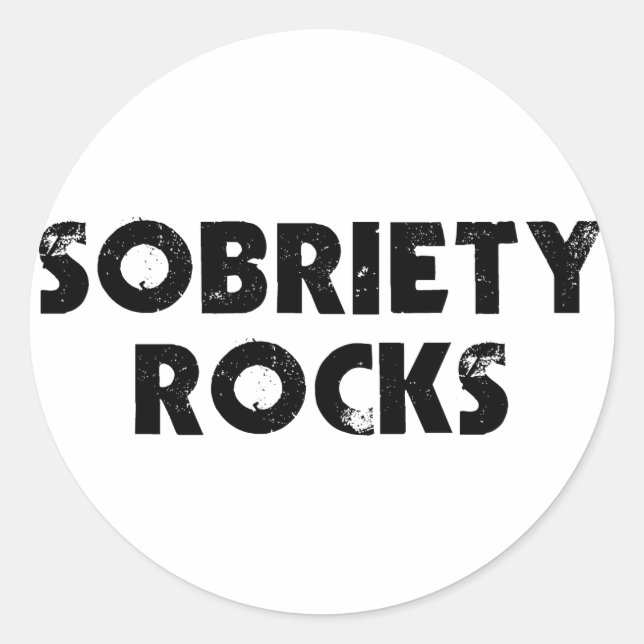 Sobriety Rocks Runder Aufkleber (Vorderseite)