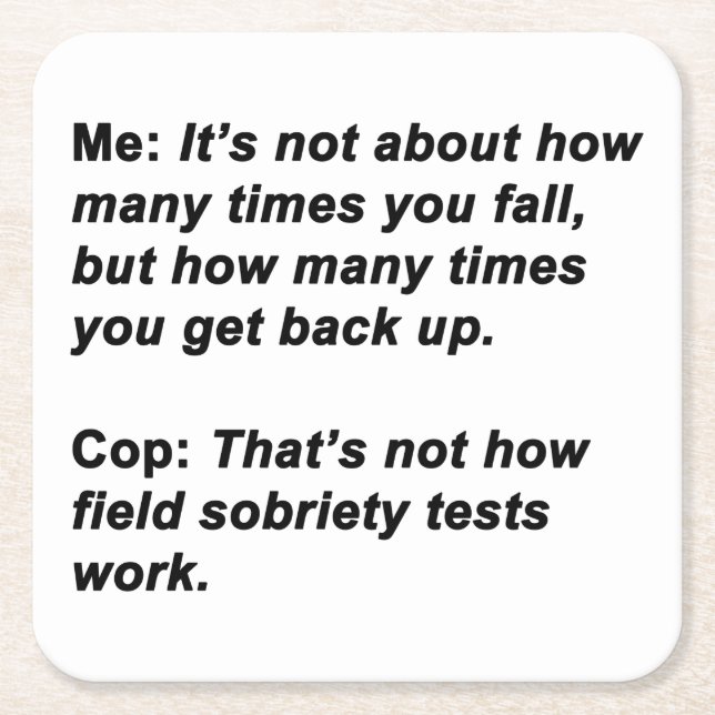 Sobriety Test Rechteckiger Pappuntersetzer (Vorderseite)
