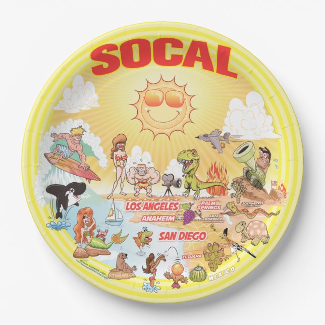 SoCal Beach Paradise Paper Plate Pappteller (Vorderseite)