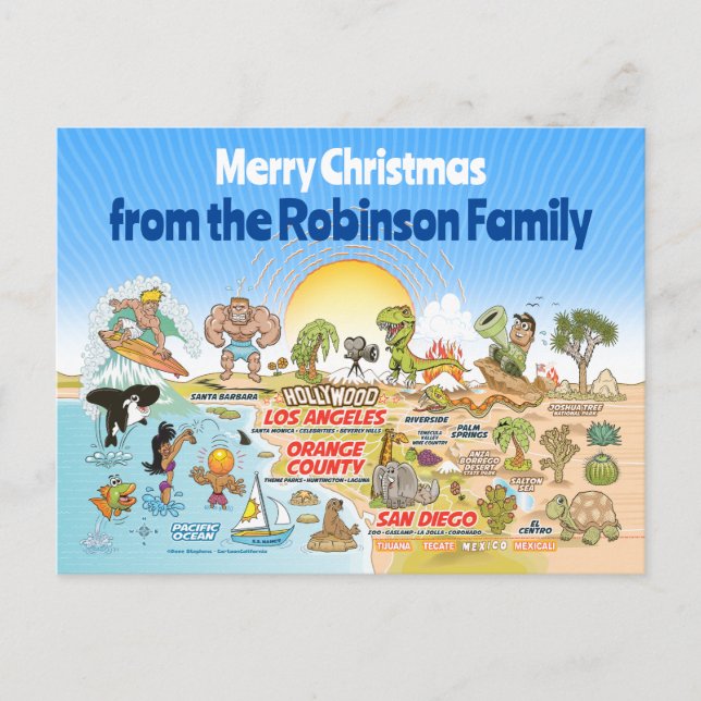 SoCal Custom Christmas Postkarte (Vorderseite)
