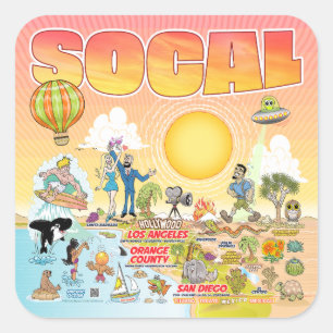 SoCal Quadratischer Aufkleber
