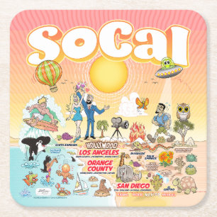 SoCal Rechteckiger Pappuntersetzer