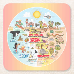 SoCal Rechteckiger Pappuntersetzer