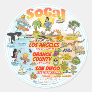 SoCal-Seehafen Runder Aufkleber