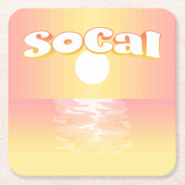 SoCal Sunset Rechteckiger Pappuntersetzer