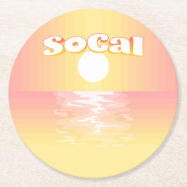SoCal Sunset Runder Pappuntersetzer