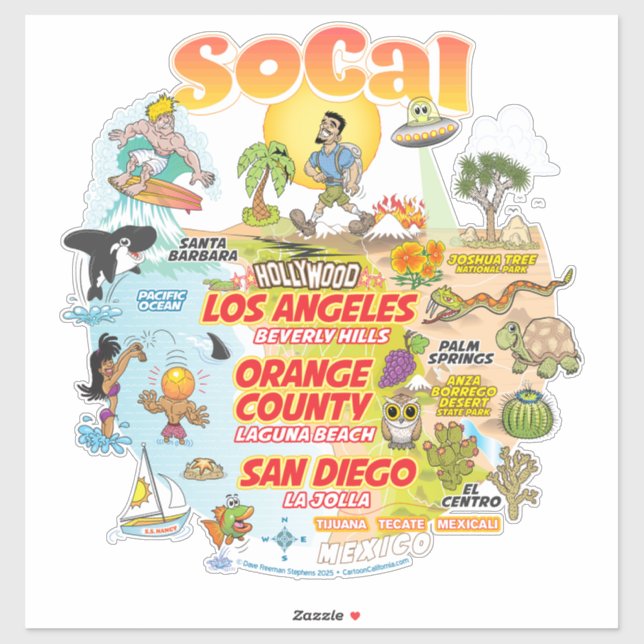 SoCal Vinyl-Aufkleber nach Maß Aufkleber (Blatt)