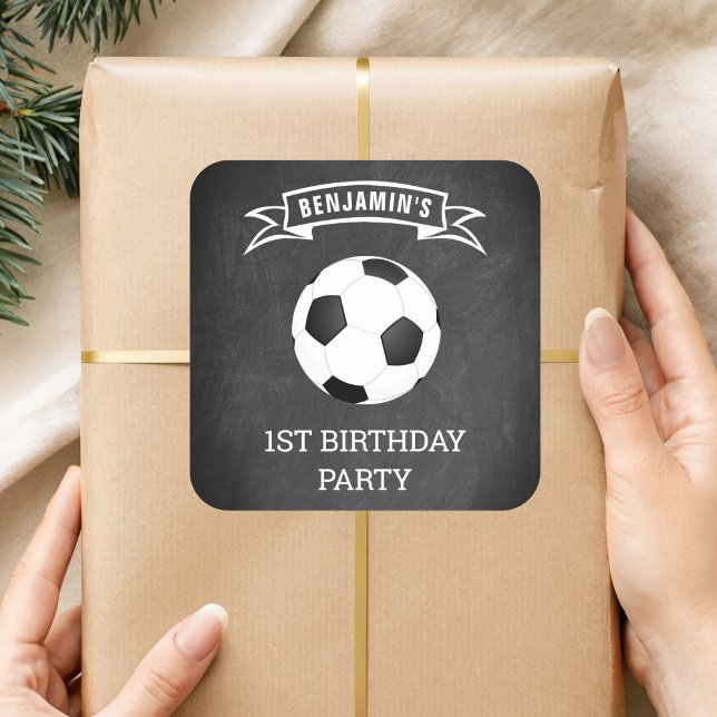 Soccer 1er Anniversaire Fête Favoriser Sticker (Créateur téléchargé)