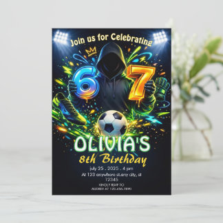 Soccer 6–7 Meme Birthday  Football Theme Einladung